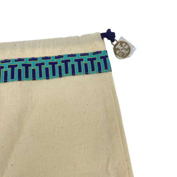 Tory Burch Cream Canvas Drawstring Pouch - Picture 2 of 8